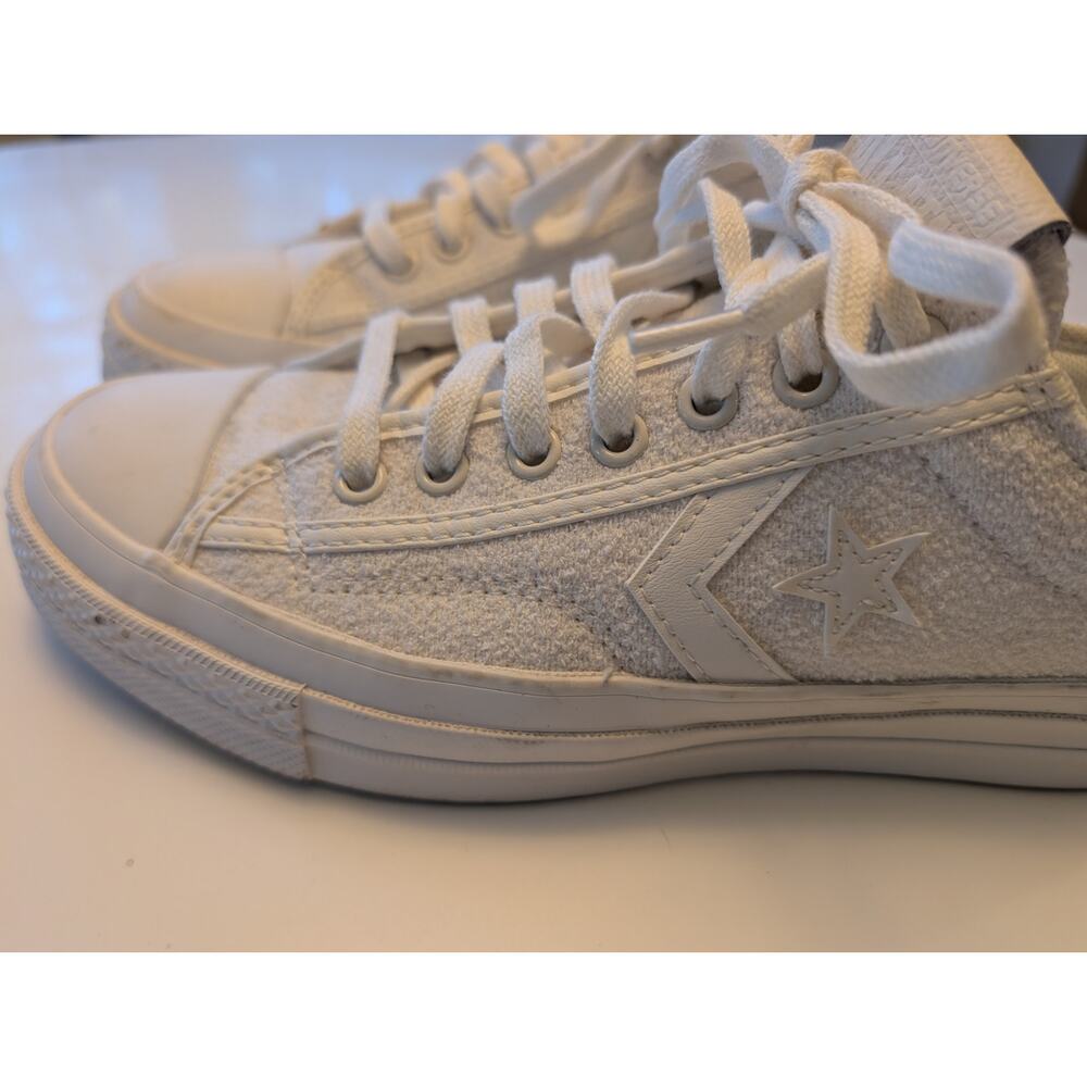 Converse Star Player 76 Low Top White Textured Sneakers - Mens 7 Womens 8.5 - Picture 5 of 11